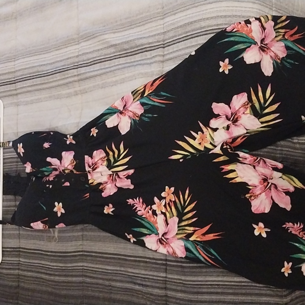 Black Floral Pantsuit